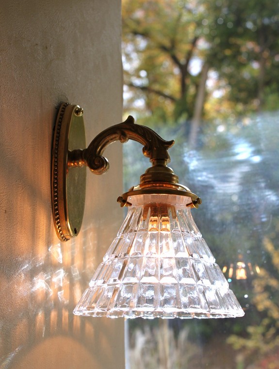 納期未定欠品中 真鍮 ブラケットランプ(クリアガラス&LEDランプ)BR1760